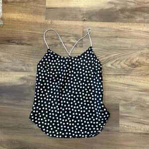 Victoria's Secret Cami Tank Top Womens Size S Black White Polka Dot